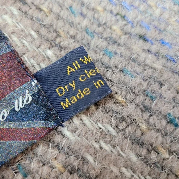 TWEEDMILL Recyled Wool Gray/Blue/Brown Stripe Blanket Throw72x60